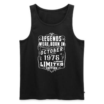 Geburtstag Oktober 1975 Limited Edition Legende - Männer Premium Bio Tank Top - Schwarz - Vorne - Michal (187cm)