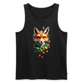 Lustiges Fuchs Fox Kunst Tier Natur Wildtier Tiere - Männer Premium Bio Tank Top - Schwarz - Vorne - Michal (187cm)