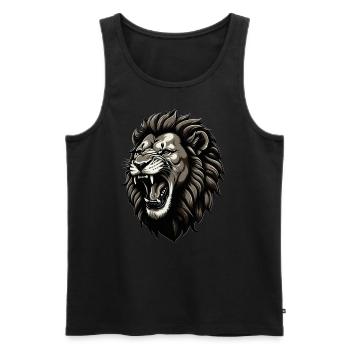 Lion Lover Faune Safari Art Lion Coloré - Débardeur bio Premium Homme - noir - Devant - Michal (187cm)