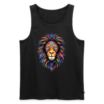Lion Lover Faune Safari Art Lion Coloré - Débardeur bio Premium Homme - noir - Devant - Michal (187cm)