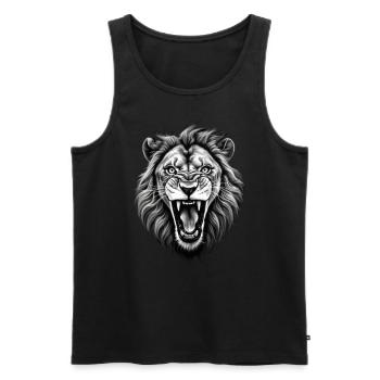 Lion Lover Wildlife Safari Art Lion Colorful - Men's Premium Organic Tank Top - black - Front - AI Model Male 178 light (178cm)