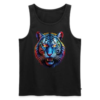 Lustiges Tiger Kunst Tier Natur Wildtier Tiere Zoo - Männer Premium Bio Tank Top - Schwarz - Vorne - Michal (187cm)
