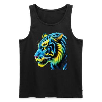 Lustiges Tiger Kunst Tier Natur Wildtier Tiere Zoo - Männer Premium Bio Tank Top - Schwarz - Vorne - Michal (187cm)