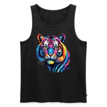 Lustiges Tiger Kunst Tier Natur Wildtier Tiere Zoo - Männer Premium Bio Tank Top - Schwarz - Vorne - Michal (187cm)