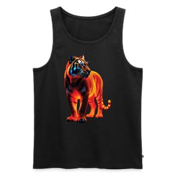 Lustiges Tiger Kunst Tier Natur Wildtier Tiere Zoo - Männer Premium Bio Tank Top - Schwarz - Vorne - Michal (187cm)