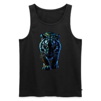 Lustiges Tiger Kunst Tier Natur Wildtier Tiere Zoo - Männer Premium Bio Tank Top - Schwarz - Vorne - Michal (187cm)
