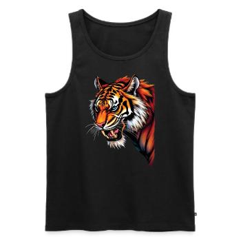 Lustiges Tiger Kunst Tier Natur Wildtier Tiere Zoo - Männer Premium Bio Tank Top - Schwarz - Vorne - Michal (187cm)