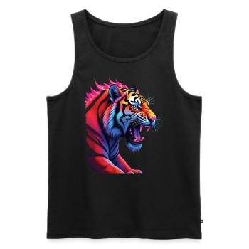 Lustiges Tiger Kunst Tier Natur Wildtier Tiere Zoo - Männer Premium Bio Tank Top - Schwarz - Vorne - Michal (187cm)
