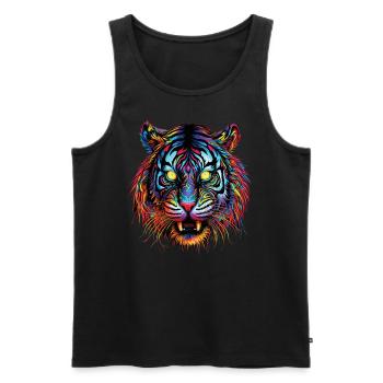 Lustiges Tiger Kunst Tier Natur Wildtier Tiere Zoo - Männer Premium Bio Tank Top - Schwarz - Vorne - Michal (187cm)