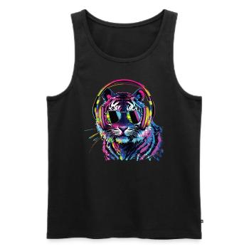 Lustiges Tiger Kunst Tier Natur Wildtier Tiere Zoo - Männer Premium Bio Tank Top - Schwarz - Vorne - Michal (187cm)