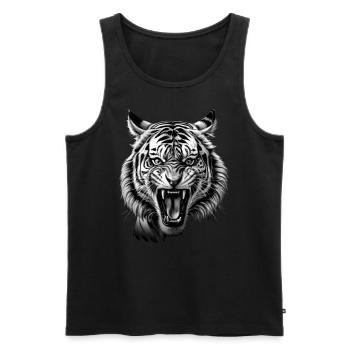 Lustiges Tiger Kunst Tier Natur Wildtier Tiere Zoo - Männer Premium Bio Tank Top - Schwarz - Vorne - Michal (187cm)