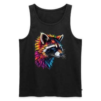 Raccoon Motif Animal Lover Art Artwork - Men's Premium Organic Tank Top - black - Front - Michal (187cm)