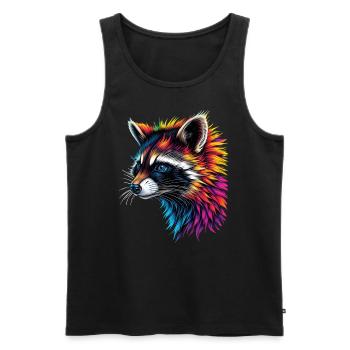 Raccoon Motif Animal Lover Art Artwork - Men's Premium Organic Tank Top - black - Front - Michal (187cm)