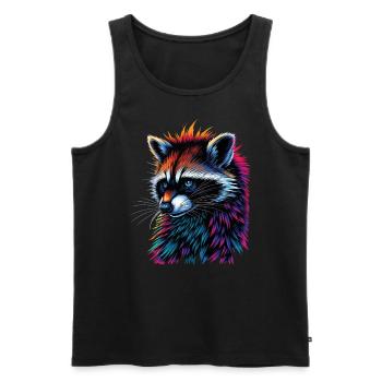 Raccoon Motif Animal Lover Art Artwork - Men's Premium Organic Tank Top - black - Front - Michal (187cm)