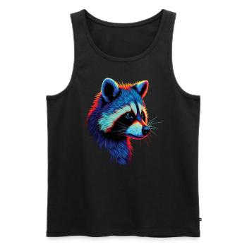 Raccoon Motif Animal Lover Art Artwork - Men's Premium Organic Tank Top - black - Front - Michal (187cm)