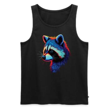 Raccoon Motif Animal Lover Art Artwork - Men's Premium Organic Tank Top - black - Front - Michal (187cm)