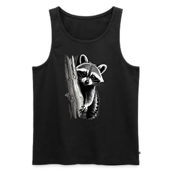 Raccoon Motif Animal Lover Art Artwork - Men's Premium Organic Tank Top - black - Front - Michal (187cm)