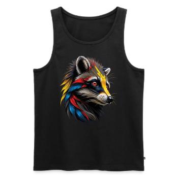 Raccoon Motif Animal Lover Art Artwork - Men's Premium Organic Tank Top - black - Front - Michal (187cm)