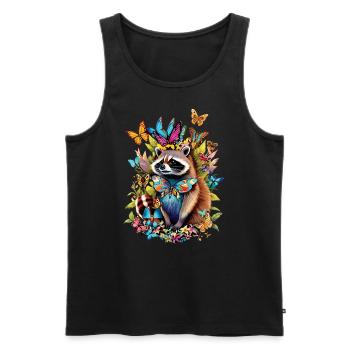 Raccoon Motif Animal Lover Art Artwork - Men's Premium Organic Tank Top - black - Front - Michal (187cm)