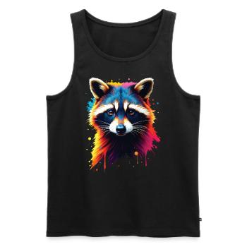 Raccoon Motif Animal Lover Art Artwork - Men's Premium Organic Tank Top - black - Front - Michal (187cm)