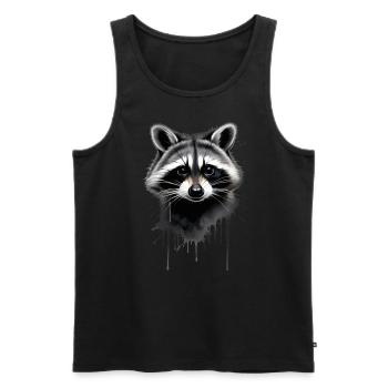 Raccoon Motif Animal Lover Art Artwork - Men's Premium Organic Tank Top - black - Front - Michal (187cm)
