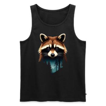 Raccoon Motif Animal Lover Art Artwork - Men's Premium Organic Tank Top - black - Front - Michal (187cm)