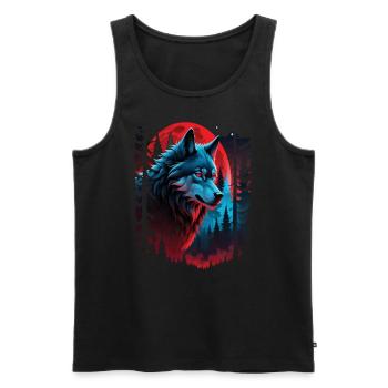 Wolf Liebhaber Wildtier Kunst Wolf Bunt Tier - Männer Premium Bio Tank Top - Schwarz - Vorne - AI Model Male 178 light (178cm)
