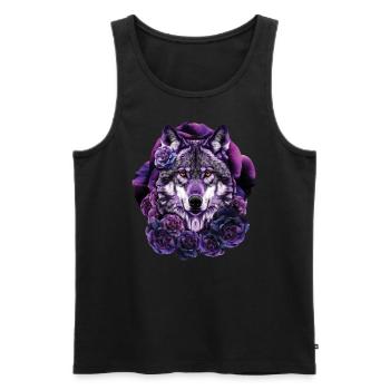 Wolf Liebhaber Wildtier Kunst Wolf Bunt Tier - Männer Premium Bio Tank Top - Schwarz - Vorne - AI Model Male 178 light (178cm)