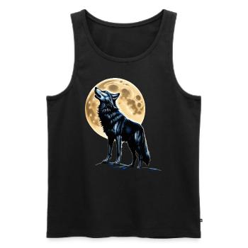 Wolf Liebhaber Wildtier Kunst Wolf Bunt Tier - Männer Premium Bio Tank Top - Schwarz - Vorne - AI Model Male 178 light (178cm)