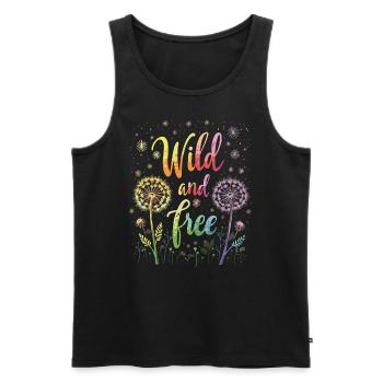 Löwenzahn Pusteblumen Liebhaber Blumen Floral - Männer Premium Bio Tank Top - Schwarz - Vorne - Michal (187cm)