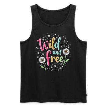 Löwenzahn Pusteblumen Liebhaber Blumen Floral - Männer Premium Bio Tank Top - Schwarz - Vorne - Michal (187cm)