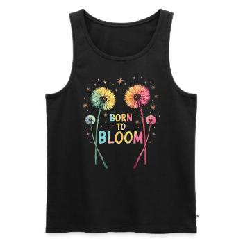 Dandelion Dandelion Lover Floral Floral - Débardeur bio Premium Homme - noir - Devant - Michal (187cm)