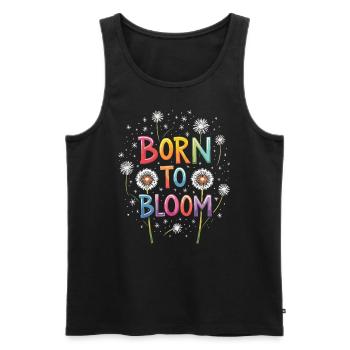 Dandelion Dandelion Lover Floral Floral - Débardeur bio Premium Homme - noir - Devant - Michal (187cm)