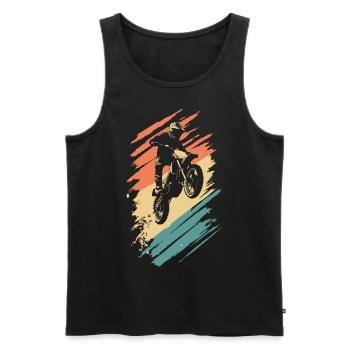 Motocross Vintage Moto de motocross - Débardeur bio Premium Homme - noir - Devant - Michal (187cm)