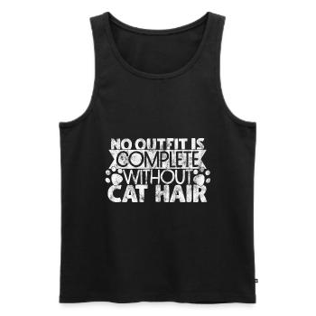 No Outfit is Complete Without Cat Hair - Men's Premium Organic Tank Top - black - Front - Michal (187cm)