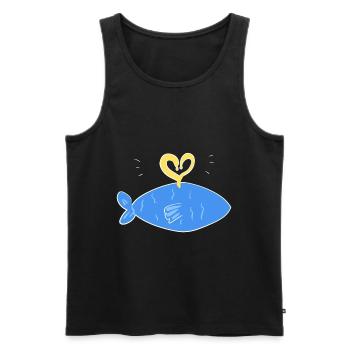 blauer fisch symbol herz licht - Männer Premium Bio Tank Top - Schwarz - Vorne - Michal (187cm)