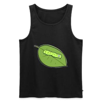 raupe blatt biologie symbol natur - Männer Premium Bio Tank Top - Schwarz - Vorne - AI Model Male 178 light (178cm)