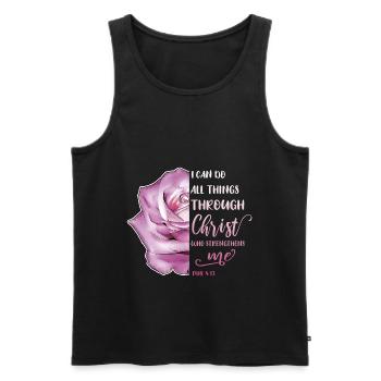 I Can Do All Things Through Christ LGBT Jésus - Débardeur bio Premium Homme - noir - Devant - Michal (187cm)
