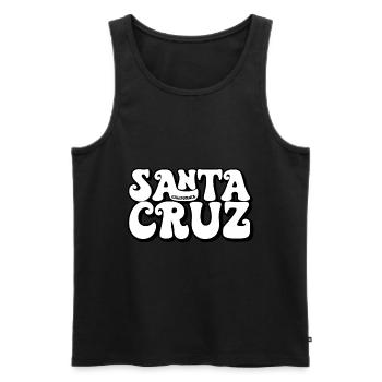 Santa Cruz California Sonnenuntergang 70er 80er - Männer Premium Bio Tank Top - Schwarz - Vorne - Michal (187cm)