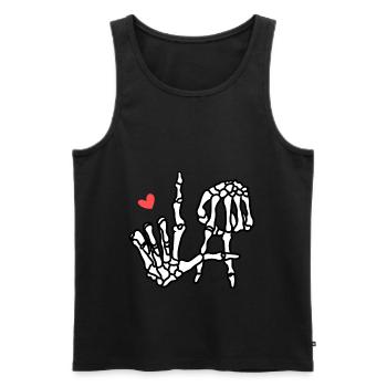 J’aime Los Angeles Skeleton Hands Destination USA - Débardeur bio Premium Homme - noir - Devant - Michal (187cm)