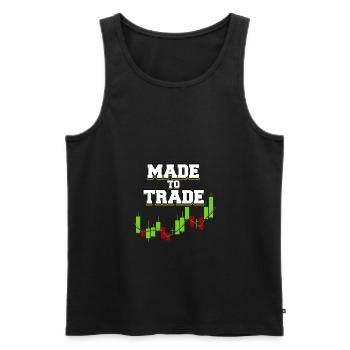 Trading Trader Stock Market Trader Forex Gift - Men's Premium Organic Tank Top - black - Front - AI Model Male 178 light (178cm)