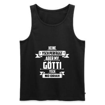 Keiner ist Perfekt aber My Götti - Männer Premium Bio Tank Top - Schwarz - Vorne - Michal (187cm)