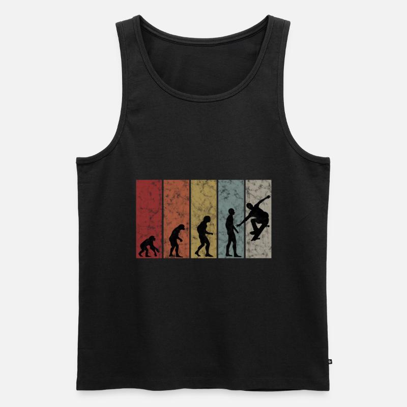 Skateboarder Skateboard Skater Skate Evolution - Männer Premium Bio Tank Top - Schwarz