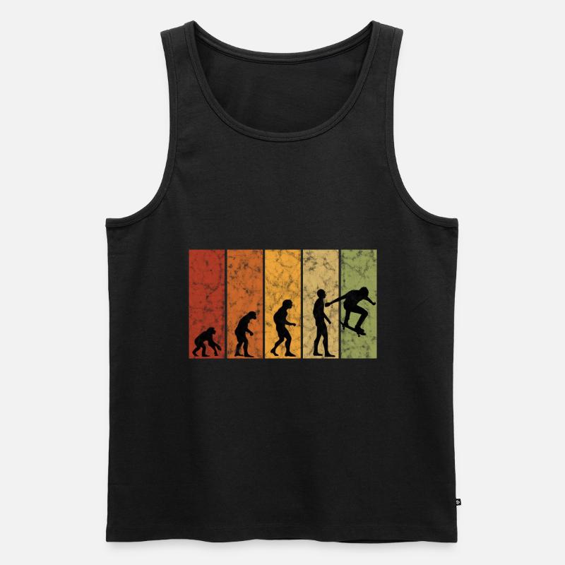 Skateboarder Skateboard Skater Skate Evolution - Männer Premium Bio Tank Top - Schwarz