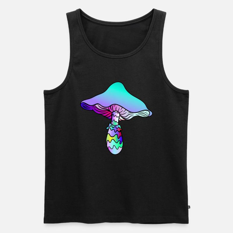 Psychedelischer Pilz - Regenbogen-Pilz - Männer Premium Bio Tank Top - Schwarz