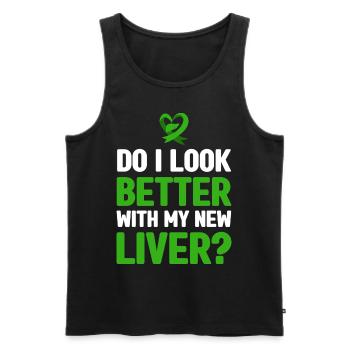 Organspende Leber | Organspender Arzt Geschenkidee - Männer Premium Bio Tank Top - Schwarz - Vorne - Michal (187cm)
