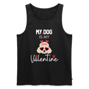 My Dog Is My Valentine - Men's Premium Organic Tank Top - black - Front - AI Model Male 178 light (178cm)