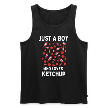 Just a boy who loves Ketchup - Men's Premium Organic Tank Top - black - Front - Michal (187cm)
