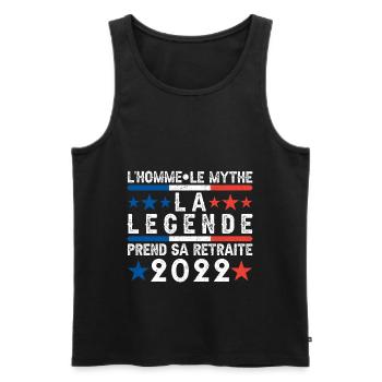 Cadeau Retraite Homme Humour 2022 Retraite Drôle - Débardeur bio Premium Homme - noir - Devant - Michal (187cm)