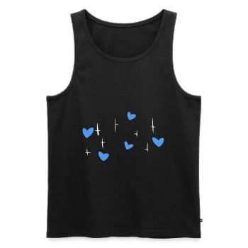 blue hearts stars symbol love - Men's Premium Organic Tank Top - black - Front - Michal (187cm)